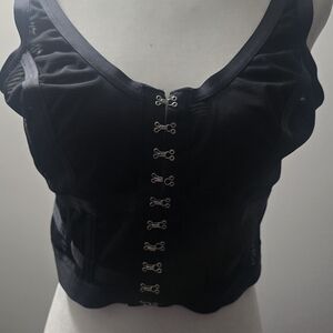 Torrid Black Hook-Front Crop Top